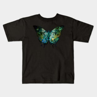 Butterflies, Celestial Garden Butterfly’s Soul in Green Kids T-Shirt